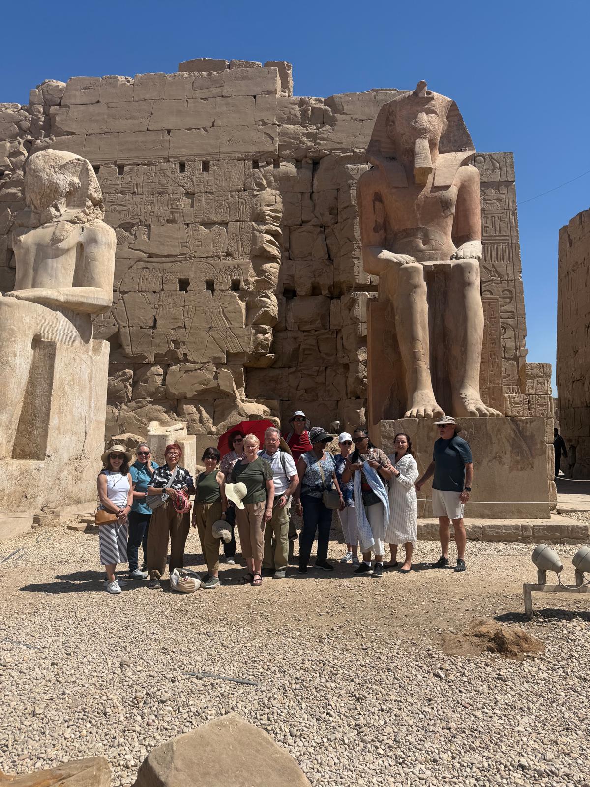 Travelers visiting Abu Simbel in Egypt