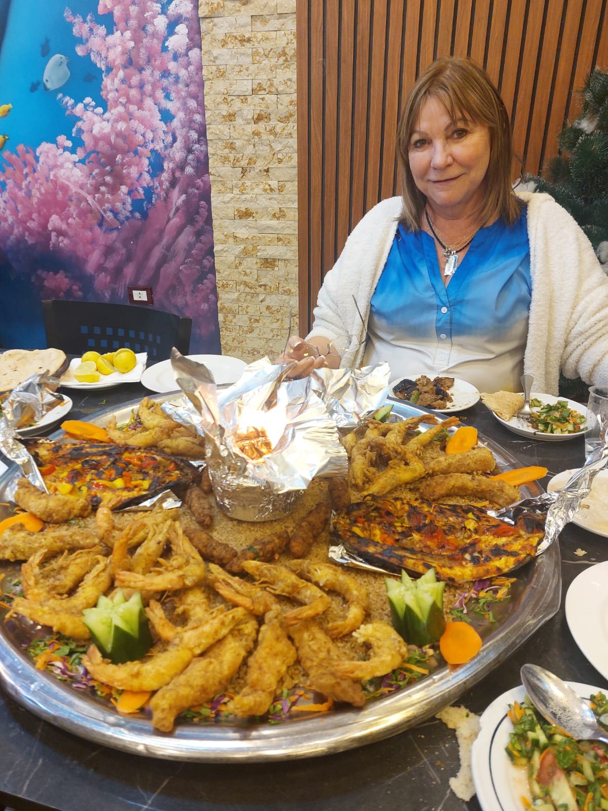 Seafood meal during the Hurghada Red Sea extension