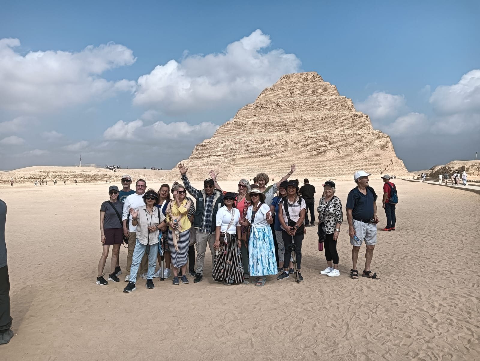 Egypt Adventures group at the Step Pyramid of Djoser in Saqqara